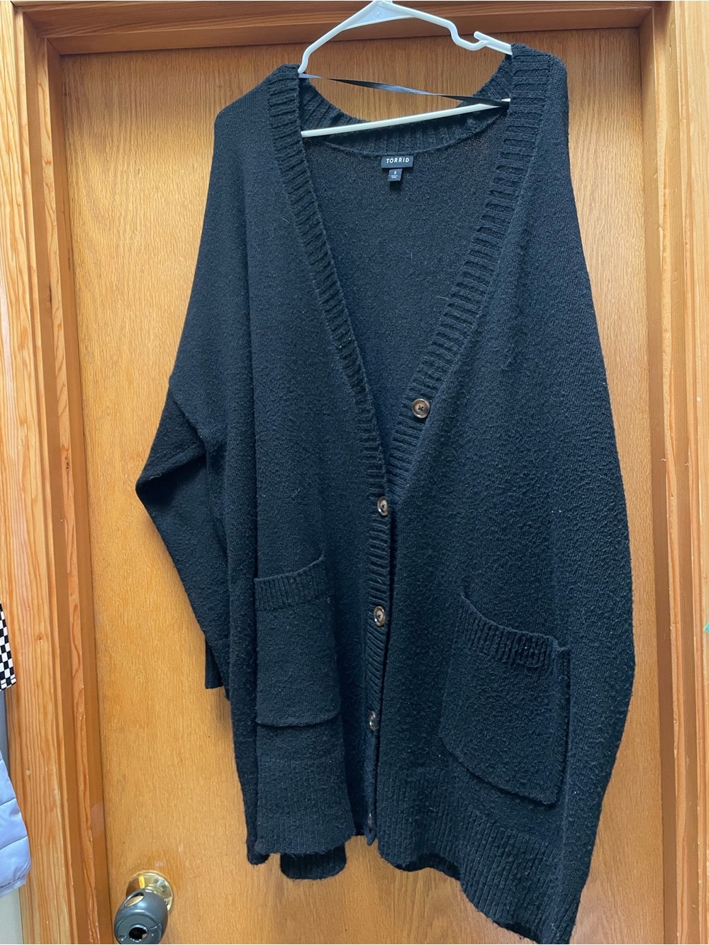 Torrid black knit v neck button down cardigan 3x